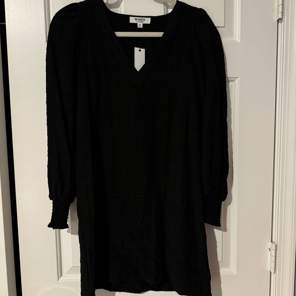 NWT BB Dakota black vneck dress in XS